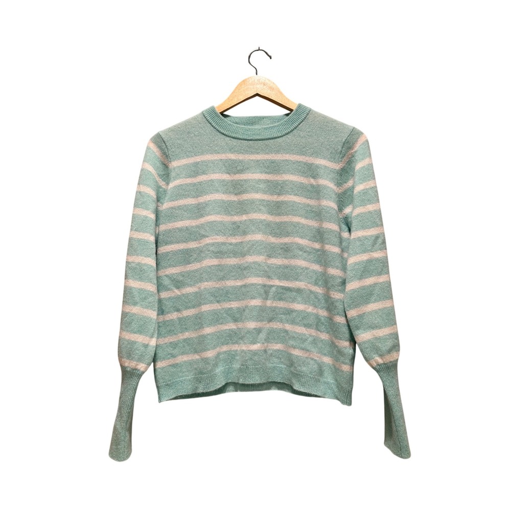 Scott & Scott London 100% Cashmere Teal Striped Sweater Size‎ Medium
